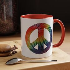 Peace Sign Tie Dye Coffee Mug (11/15oz) - Boho Gift, Coffee Lover picture