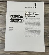 Vintage NBC Specials TVs Funniest Families Friends and Neighbors Fact Sheet  picture