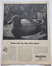 1942 Remington Vintage WWII Print Ad Duck Decoy From Now On Son, He's Yours picture