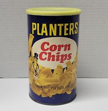 Vintage 1970s Planters Corn Chips Empty Canister 7.5oz Can w/ Lid picture