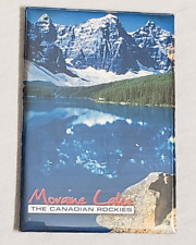 Vtg Movaine Lake The Canadian Rockies Souvenir Refrigerator Magnet picture