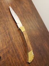 Vintage Authentic Pakistan Stainless Steel Brass Wood Handle Knife picture