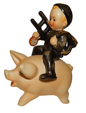 Vintage Goebel Hummel W Germany Figurine - Chimney Sweep Boy Riding Pig picture