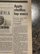1989 Apple Computer Newspaper.  CEO Shakeup picture