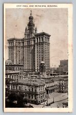 City Hall And Municipal Building Vintage Posted 1945 Postcard picture
