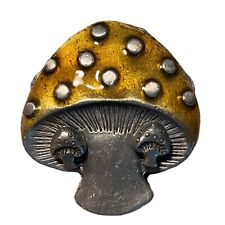RARE Torino Mushroom Pewter Brooch Necklace Earring Jewelry Trinket Box Set picture