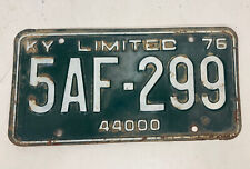 Vintage 1976 Green Kentucky LIMITED 44000 License Plate picture
