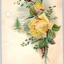 c1880s Bible Quote Proverbs 12:22 Religious Trade Card Rose Flower Christian C45 picture