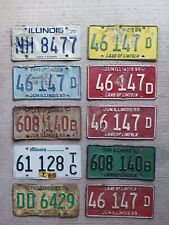 1977 & Years Up Illinois Lot of 10 Roadkill License Plates Scratch Dent Bent picture