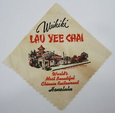 Vintage Chinese Restaurant Napkin Lau Yee Chai Waikiki Hawaii 1940-50's picture