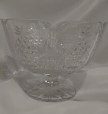 Stunning Vintage Footed Lead Crystal Serving Fruit Bowl Etched Pineapple Design  picture