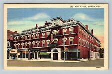Norwalk Ohio, AVALON HOTEL, Restaurant, Street View, c1953 Vintage Postcard picture