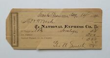 1887 National Express Co. Antique CHECK ~ Transportation  picture