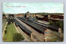 Aerial View Union Station Springfield Massachusetts Postcard c1915 picture