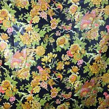 Vintage bloomcraft Fabric Material Songbird Bird of Paradise Parrot Tropical VTG picture
