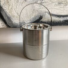 Godinger Silver Ice Bucket For The Bar Hammered Finish and Lid Shiny Stainless picture