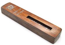 Rustic wooden walnut Wedding Mezuzah broken glass tube and non Kosher scroll NEW picture