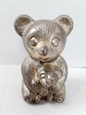 Vintage Silver Plated Teddy Bear Piggy Bank 5