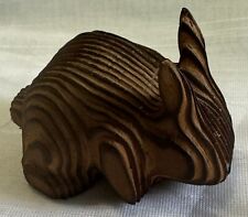 Vintage Hand Carved Wooden Bunny Rabbit Figurine Sculpture Canada picture