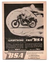 Vintage BSA Motorcycle Ad - Lightning Fast Performance - 1960s Collectible picture