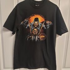 Y2K Harley Davidson Motorcycle Grim Reaper Rubber City 2015 T-shirt L picture