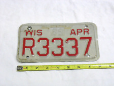 Vintage 1989 Wisconsin Motorcycle License Plate picture