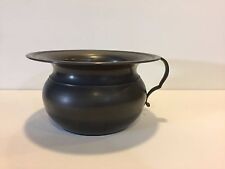 Vintage Heavy Soft German Pewter 92% Tin Bowl w/Handle, 9 1/2