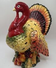 Large Vibrant Ceramic Thanksgiving/Fall Turkey 11x9” picture