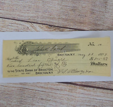 Antique Cancelled Check 1927 State Bank of Brocton School Fund Leon Arnold picture