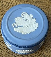 VTG Wedgwood Light Blue Jasperware Made In England Trinket Box 1.5” X 1” picture