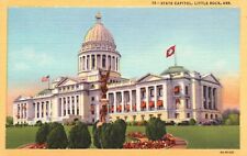 Postcard AR Little Rock Arkansas State Capitol 1932 Linen Vintage PC G3661 picture