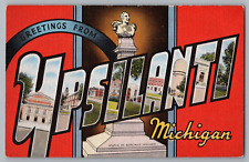 Postcard Greetings From Upsilanti, Michigan, Large Letter picture