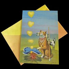 VTG Indian Heritage HEARTS FIRE Bryan Moon Love Greeting Cards Smoke Signal NOS picture
