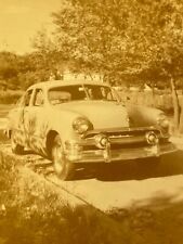 K6 Photograph 1953 Sepia Old Car Driveway Artistic Vintage Kodacolor 1951 Ford picture