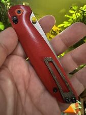 Tactile Turn Maverick Ember Titanium Knife Red Folder USA 3.5” Blade Magnacut picture