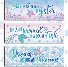3 Pieces Mermaid Decor for Girls Room Mermaid Wall Decor Mermaid Wall Art Wooden picture