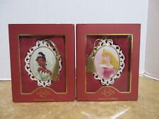 Lenox Disney Porcelain Christmas  Ornaments Tiana & Aurora  W/Boxes picture