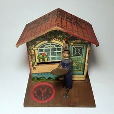 Rare 1927 Ybarra Oil Cottage &Woman Advertising Building Mechanical Bank Germany picture