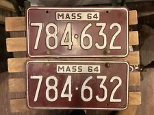 Pair of 1964 Massachusetts License Plates 784-632 picture