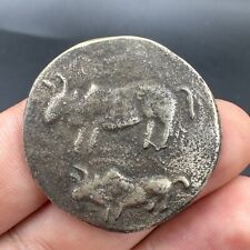 Genuine 1000+ Years Old Ancient Burmese Pyu  Silver Plated Old Coin picture