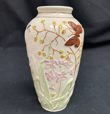 Rare Belleek Papillion Red Butterfly Vase No. 116/200 - 8th Mark (1993-1997) picture