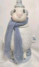 Vintage Bear Cookie Jar White Polar Bear with Winter Scarf  picture