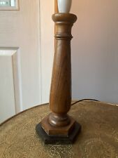Vintage Antique Oak Wooden Table Lamp Art Deco fully working order picture