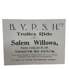 1899 TROLLEY TICKET SALEM WILLOWS, MA  picture