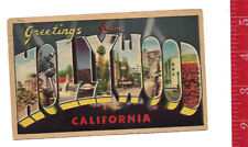 Large Letter Linen PC 1948 Greetings from Hollywood California  picture