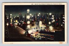 CA-California, An Oil Field at Night, Vintage Postcard picture