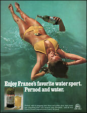 1976 Woman Bikini Pool Pernod Fils absinthe water sport retro photo print ad S9 picture