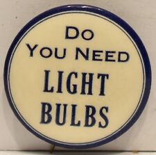 1970s  Do You Need Light Bulbs PG&E Pacific Gas Electric Co Monopoly Protest Pin picture