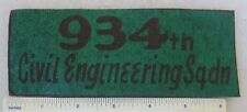934th Civil Engineering Squadron US AIR FORCE Printed PATCH Vintage ORIGINAL picture