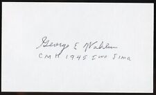 George E. Wahlen d2009 signed autograph 3x5 index card WWII MOH Iwo Jima W038 picture